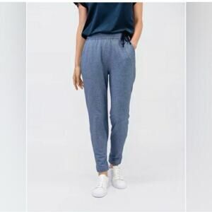 Ministry Of Supply Fusion Terry Jogger Size L Heather Blue Wool Blend Pocket NEW